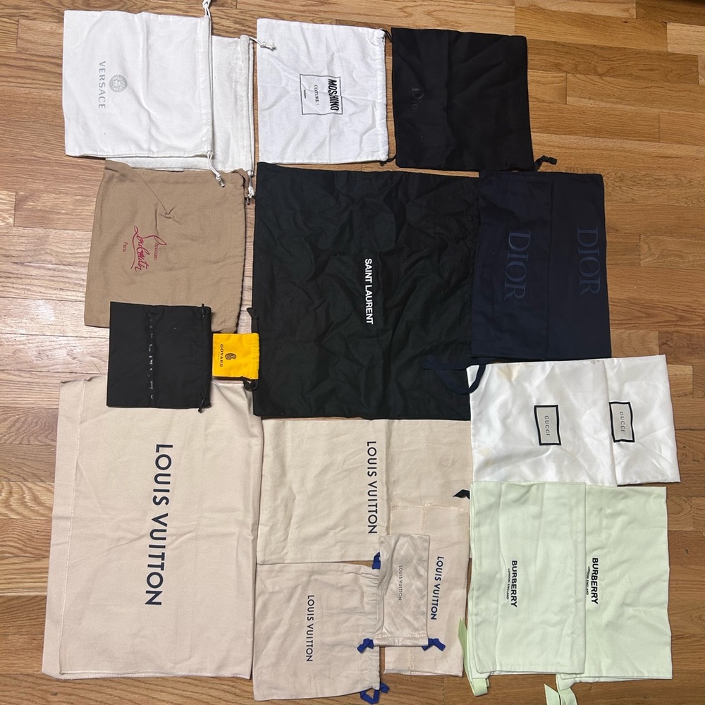 Authentic designer dust bags